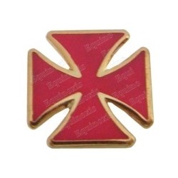 Pin's templier – Croix templière pattée émaillée rouge