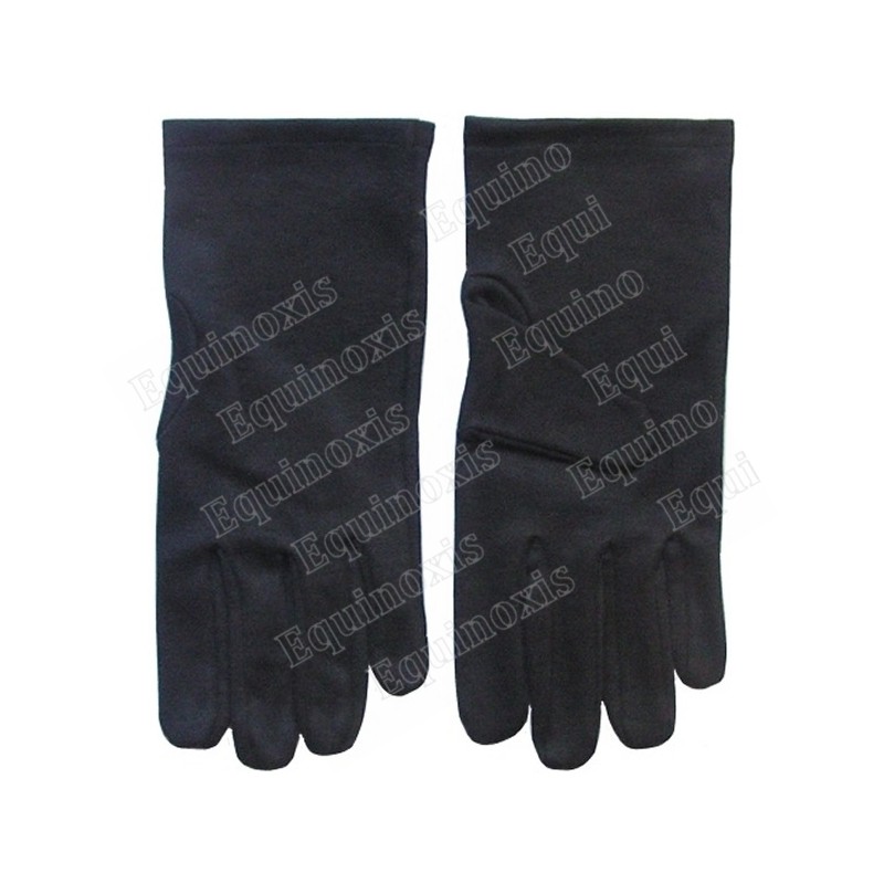 Gants maçonniques noirs pur coton – Taille M