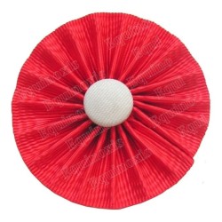 Cocarde rouge avec bouton blanc