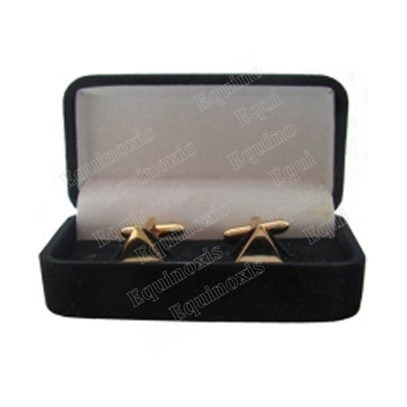 Boutons De Manchette Vintage Triangle Rouge Et Blanc - Années 50-60