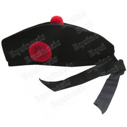 Couvre-chef maçonnique – Glengarry noir avec cocarde rouge – Taille 62