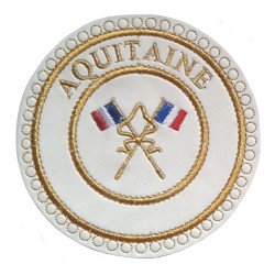 Badge / Macaron GLNF – Grande tenue provinciale – Passé Grand Porte-Etendard – Aquitaine – Brodé machine