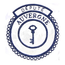 Badge / Macaron GLNF – Petite tenue provinciale – Député Grand Trésorier – Auvergne - Brodé main