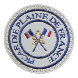 Badge / Macaron GLNF – Petite tenue provinciale – Passé Grand Porte-Etendard – Picardie Plaine de France – Brodé machine