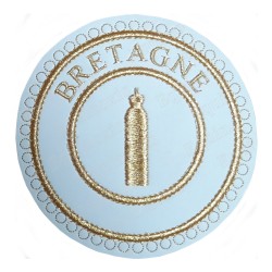 Badge / Macaron GLNF – Grande tenue provinciale – Deuxième Grand Surveillant – Bretagne – Brodé machine