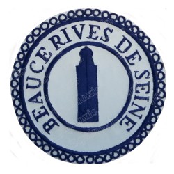 Badge / Macaron GLNF – Petite tenue provinciale – Deuxième Grand Surveillant – Beauce - Rives de Seine – Brodé main