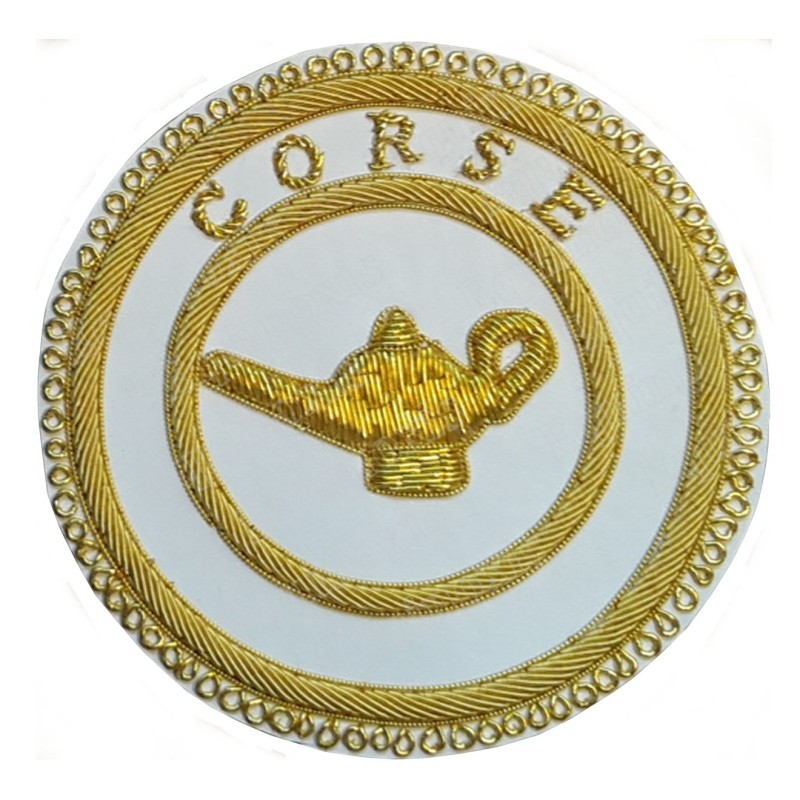 Badge / Macaron GLNF – Grande tenue provinciale – Précepteur du Rite - Corse – Brodé main