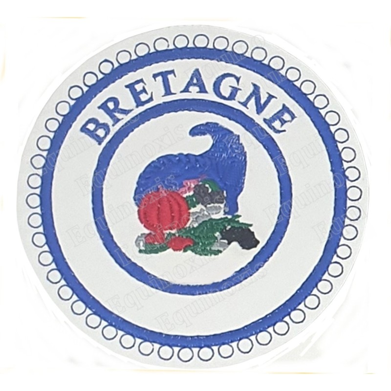 Badge / Macaron GLNF – Petite tenue provinciale – Grand Intendant – Bretagne – Bleu – Brodé machine
