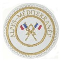 Badge / Macaron GLNF – Grande tenue provinciale – Passé Grand Porte-Etendard – Alpes-Méditerranée – Brodé machine