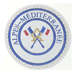 Badge / Macaron GLNF – Petite tenue provinciale – Passé Grand Porte-Etendard – Alpes-Méditerranée  – Brodé machine