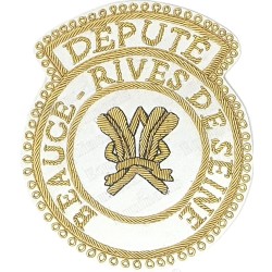 Badge / Macaron GLNF – Grande tenue provinciale – Député Grand Secrétaire – Beauce - Rives de Seine – Brodé main