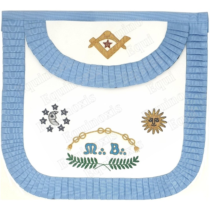 Ceinture Maçonnique Ancienne En Cuir Marron Avec Symboles En Relief - Longueur ~57 Pouces - Occasion